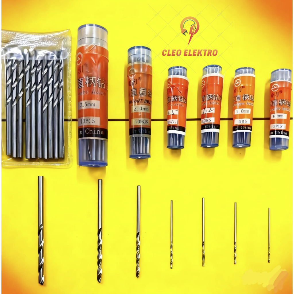 MATA BOR BESI MINI DRILL 0.8/1/1.2/1.5/2/2.5/3 mm LUBANG PCB ANTI KARAT KUALITAS BAIK