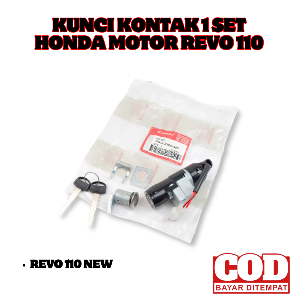 Ori Kunci Kontak Motor Revo / Kunci Kontak 1 Set Honda Motor Revo 110 - 3501A-KWW-A60 original premi