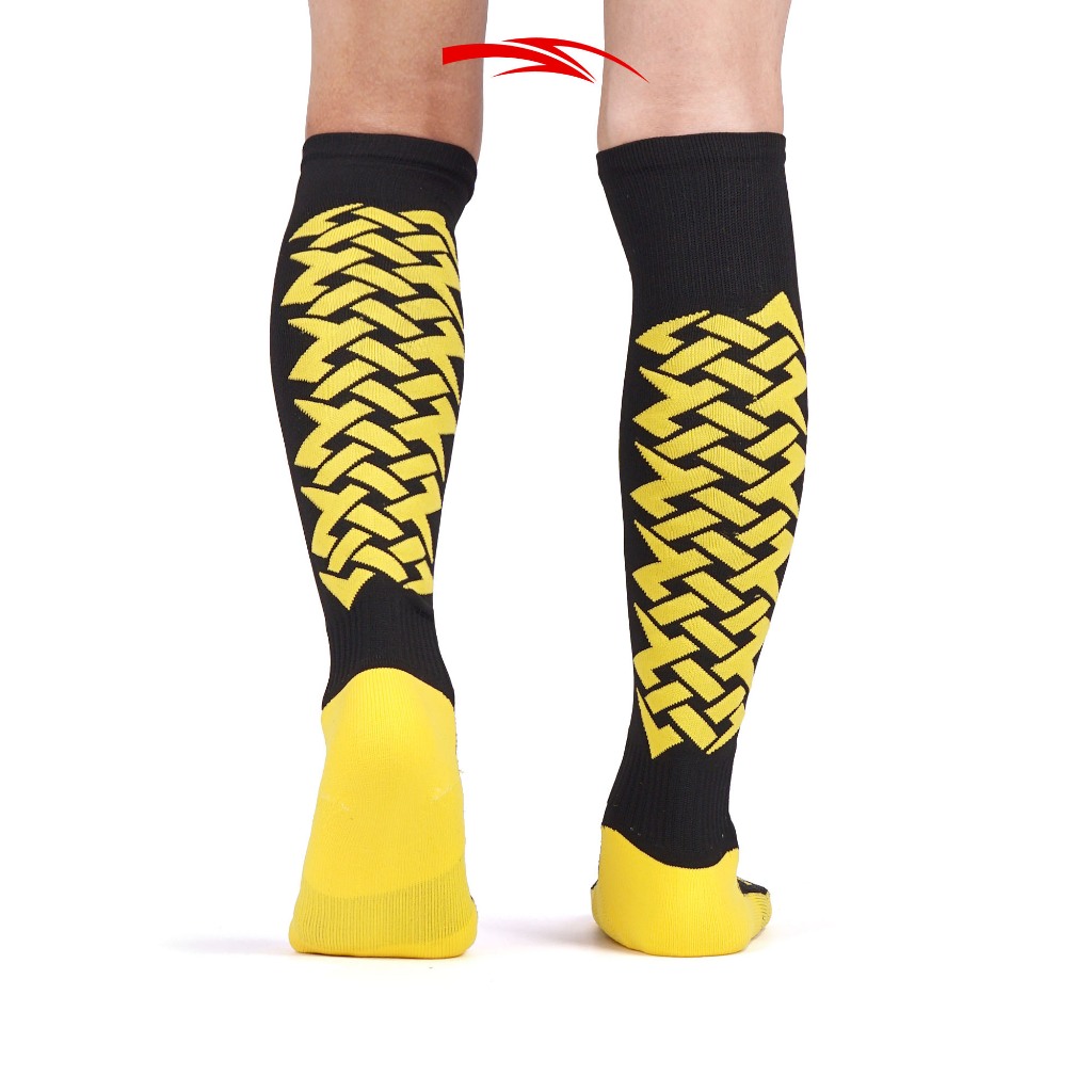 Kaos Kaki Bermen'go Futsal Sepakbola Soccer Shock - Black Yellow