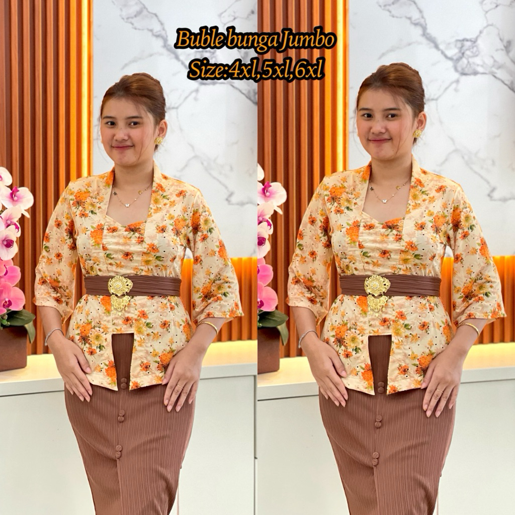 Kebaya Jumbo Buble Bunga Lengan Lonceng/atasan wanita/atasan tradisional/kebaya jumbo