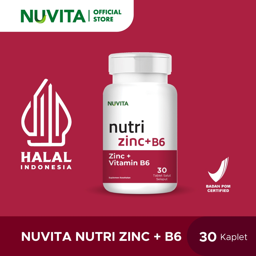 Nuvita Tri Zinc + Vitamin B6 - 30 Tablet