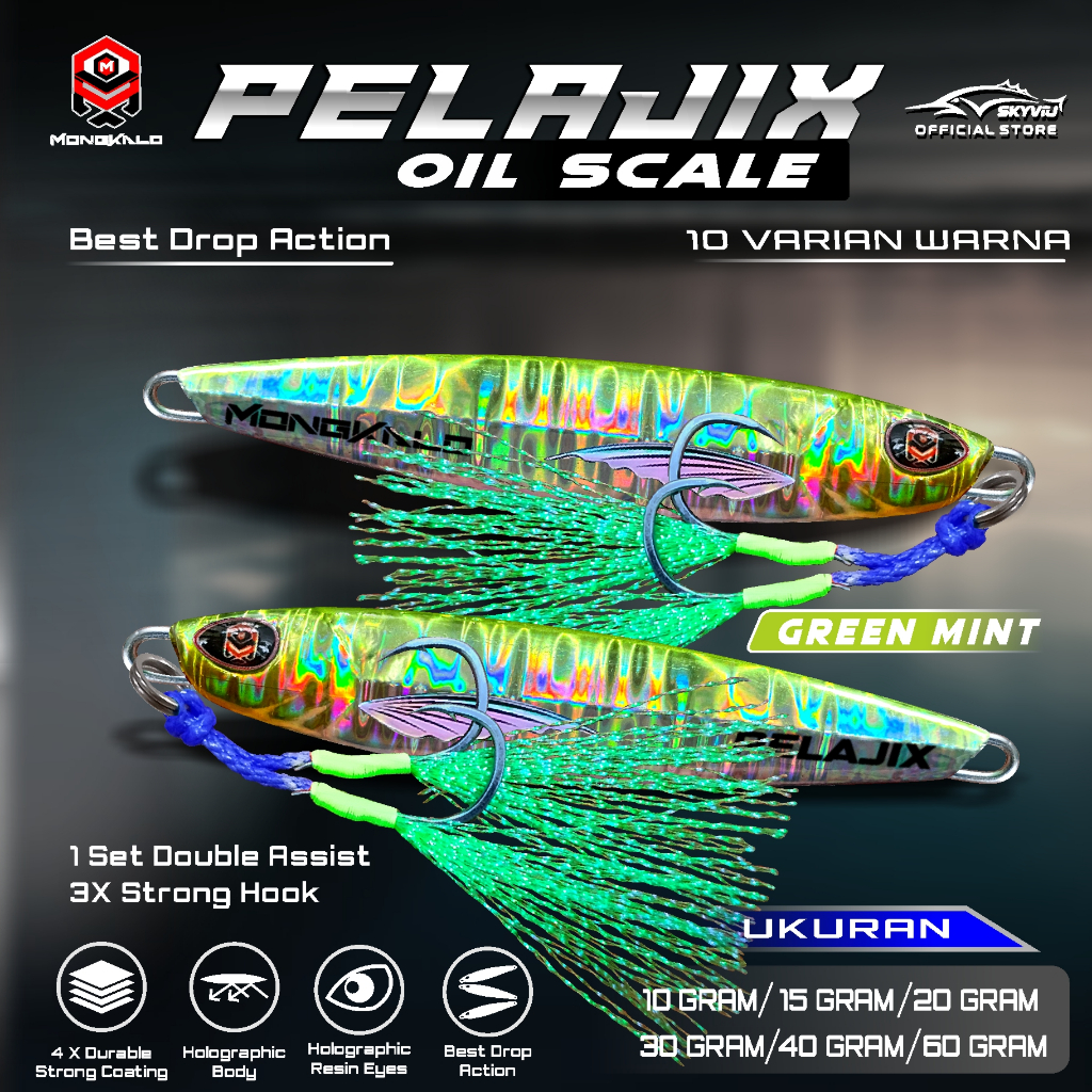 Mongkalo Pelajix Minyak noGID noMotif Candy 15 Hijau-Mint