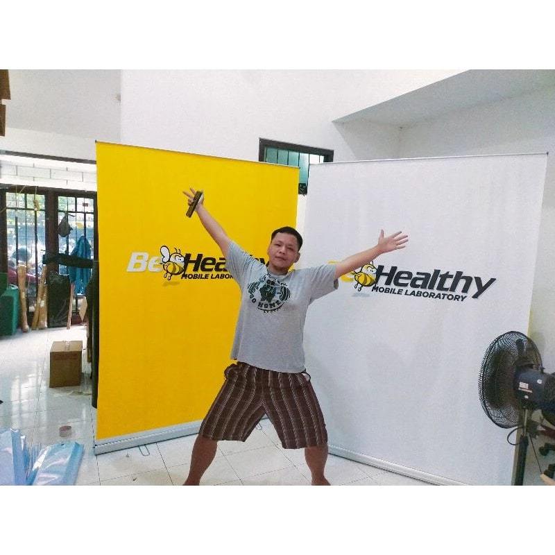 Backdrop Green Screen Roll Up Banner 120x200 150x200 Standing Banner Background Foto Kaki Stainless