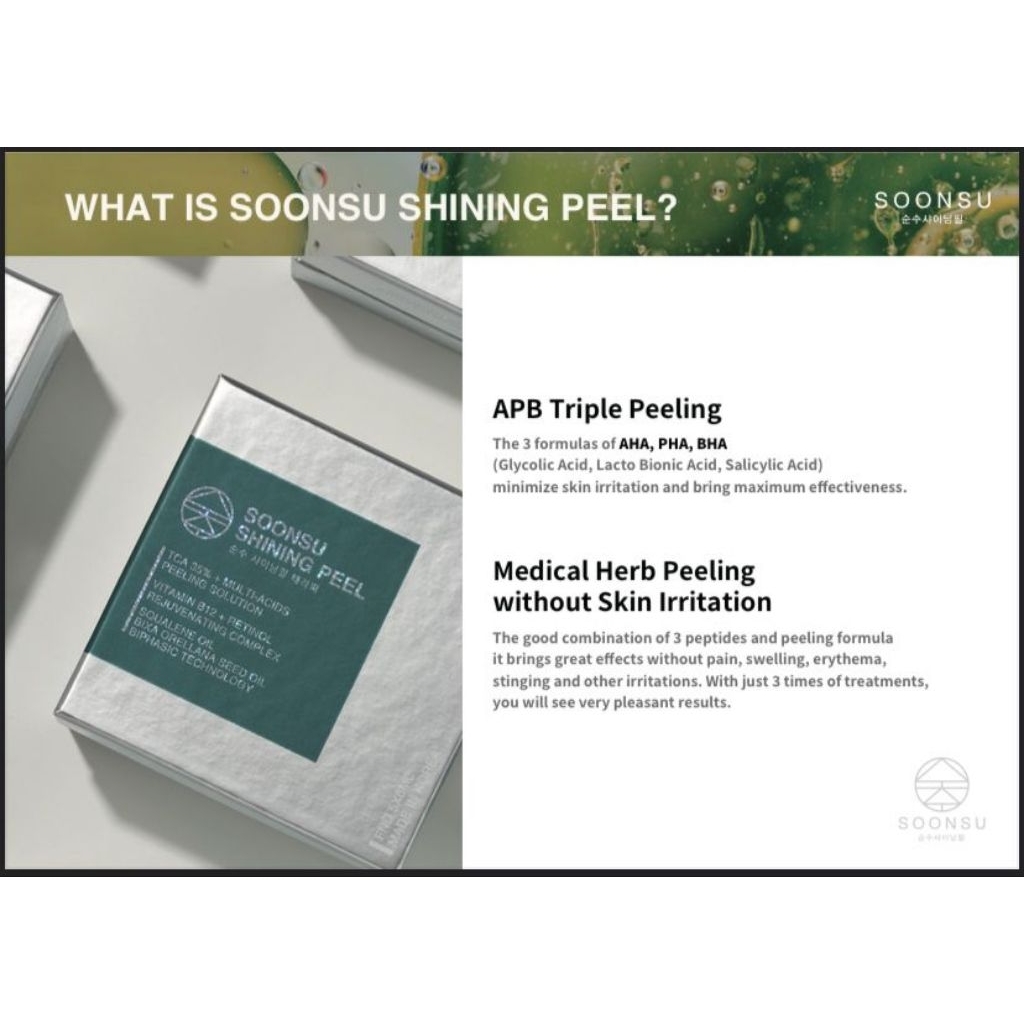 SOONSU SHINING PEEL (Chemical peeling bipashic technology(