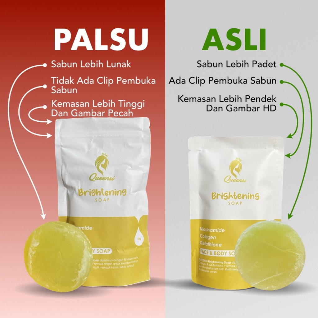 Sabun Queensi Soap Care Acne Soap, Brightening Soap, & Body Soap Care With Sulfur | Membantu Mencera