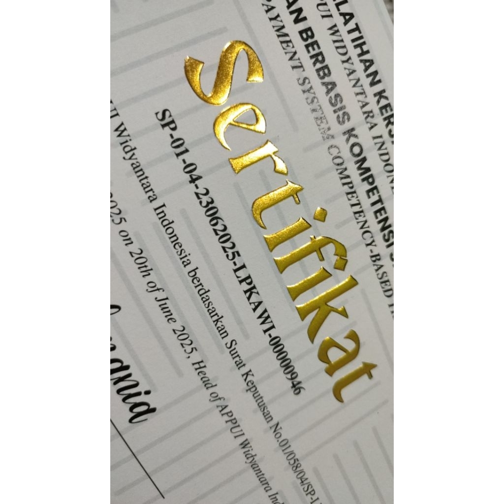 sertifikat 2sisi poly embos 1 titik