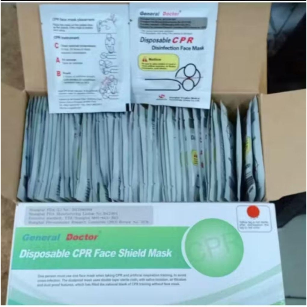Disposable CPR Mask / Faceshield Mask CPR / Mouth to Mouth CPR / Barier CPR / RJP Mask / Faceshield 