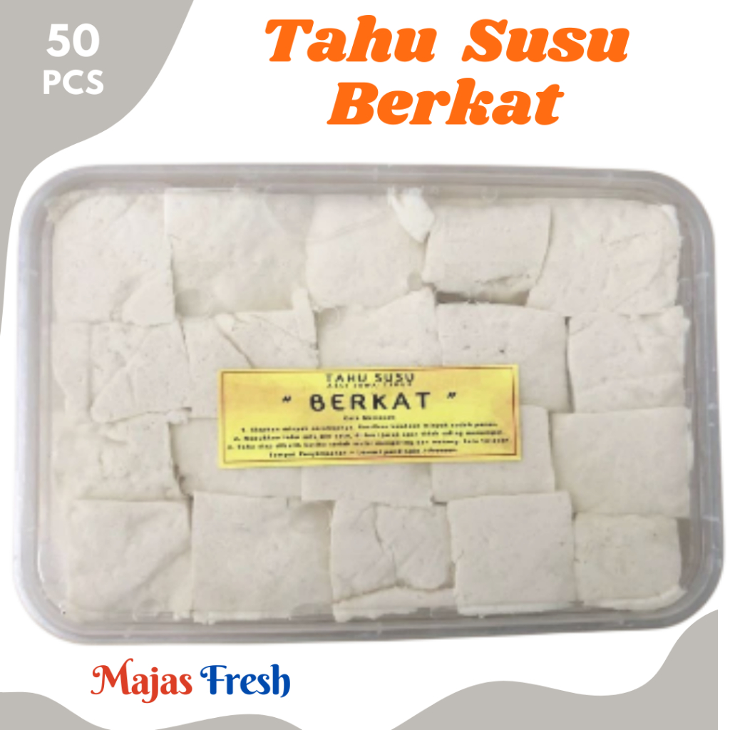TAHU SUSU BERKAT Asli Segar - Tahu Putih Asli Susu BERKAT Fresh | Isi 50 Pcs - 700gr [ Harga Per PAC