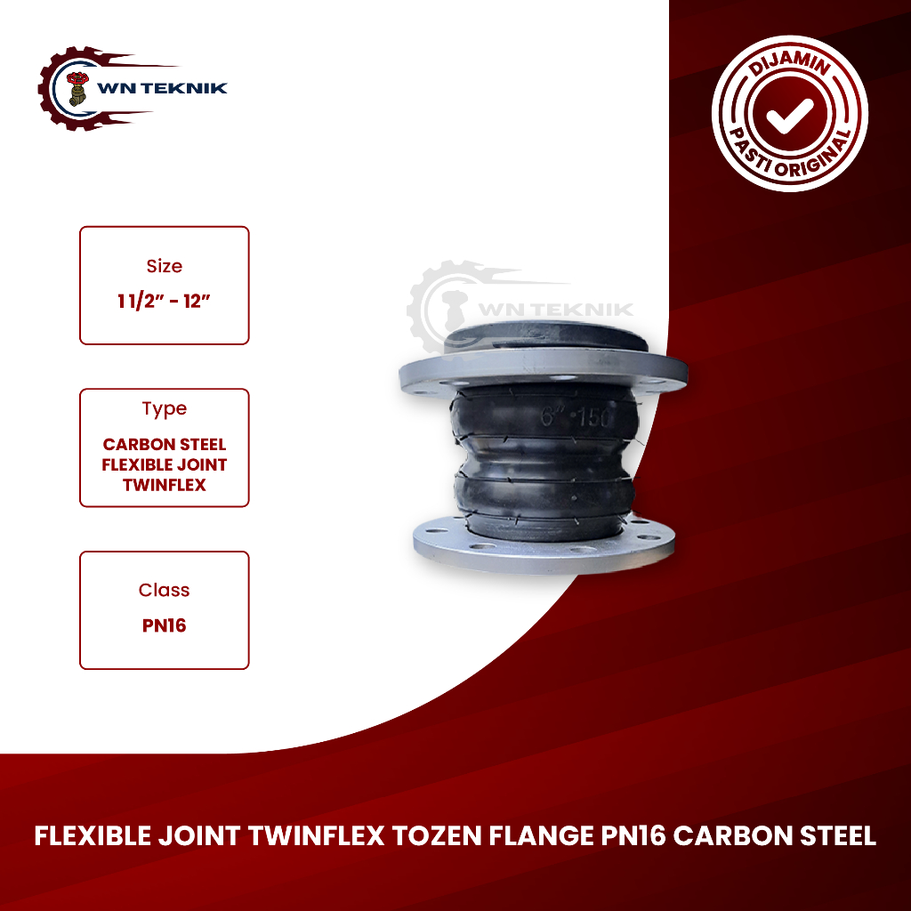 FLEXIBLE JOINT TWINFLEX PN16 TOZEN 6" INCH ORIGINAL 100%