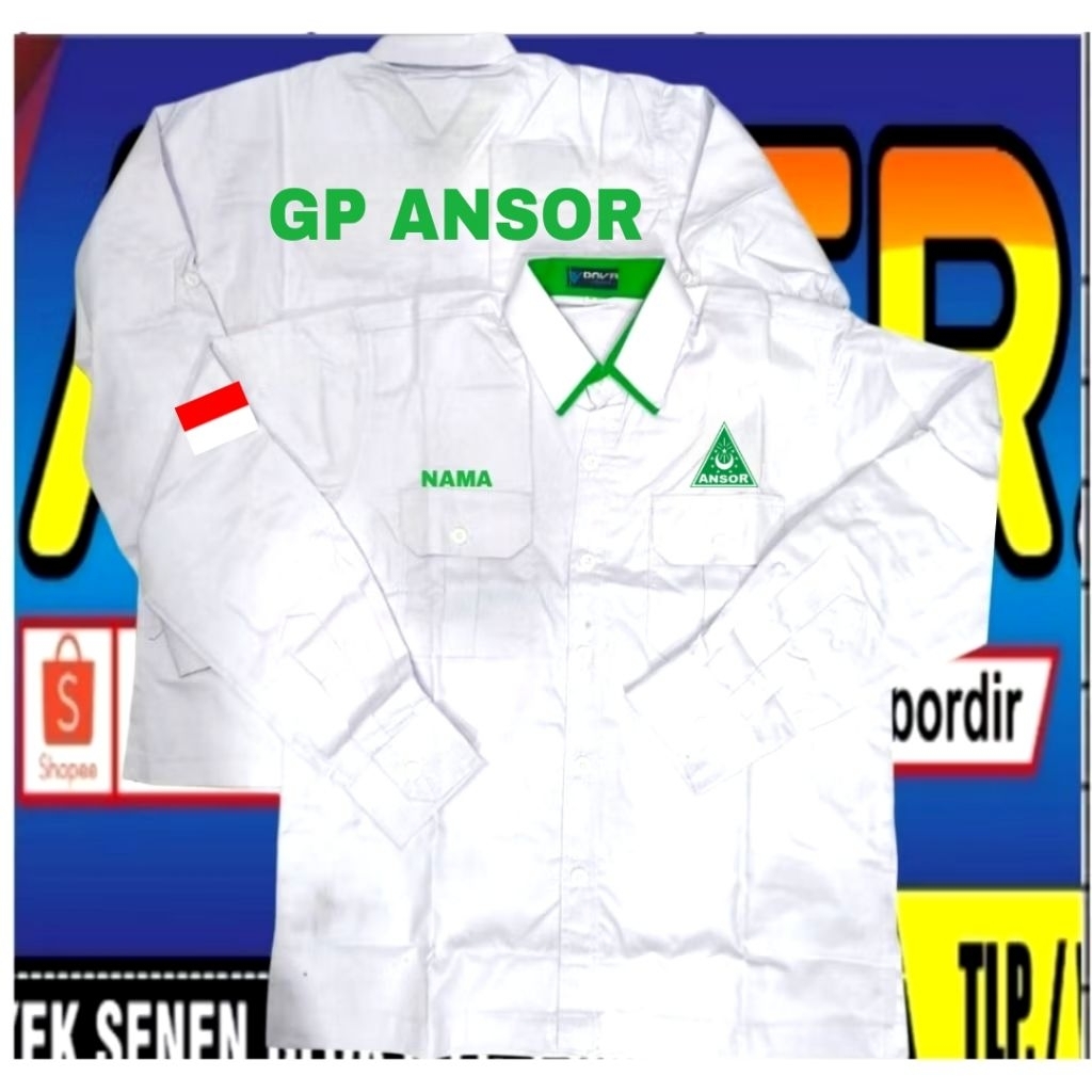 kemeja Ansor kemeja GP Ansor kemeja gerakan pemuda Ansor terbaru baju Ansor seragam Ansor Pdh Ansor 