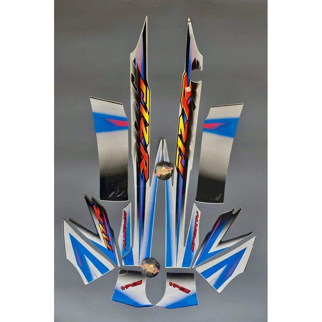 STRIPING STIKER FIZ R SPORTY 2003  HITAM CORAK BIRU