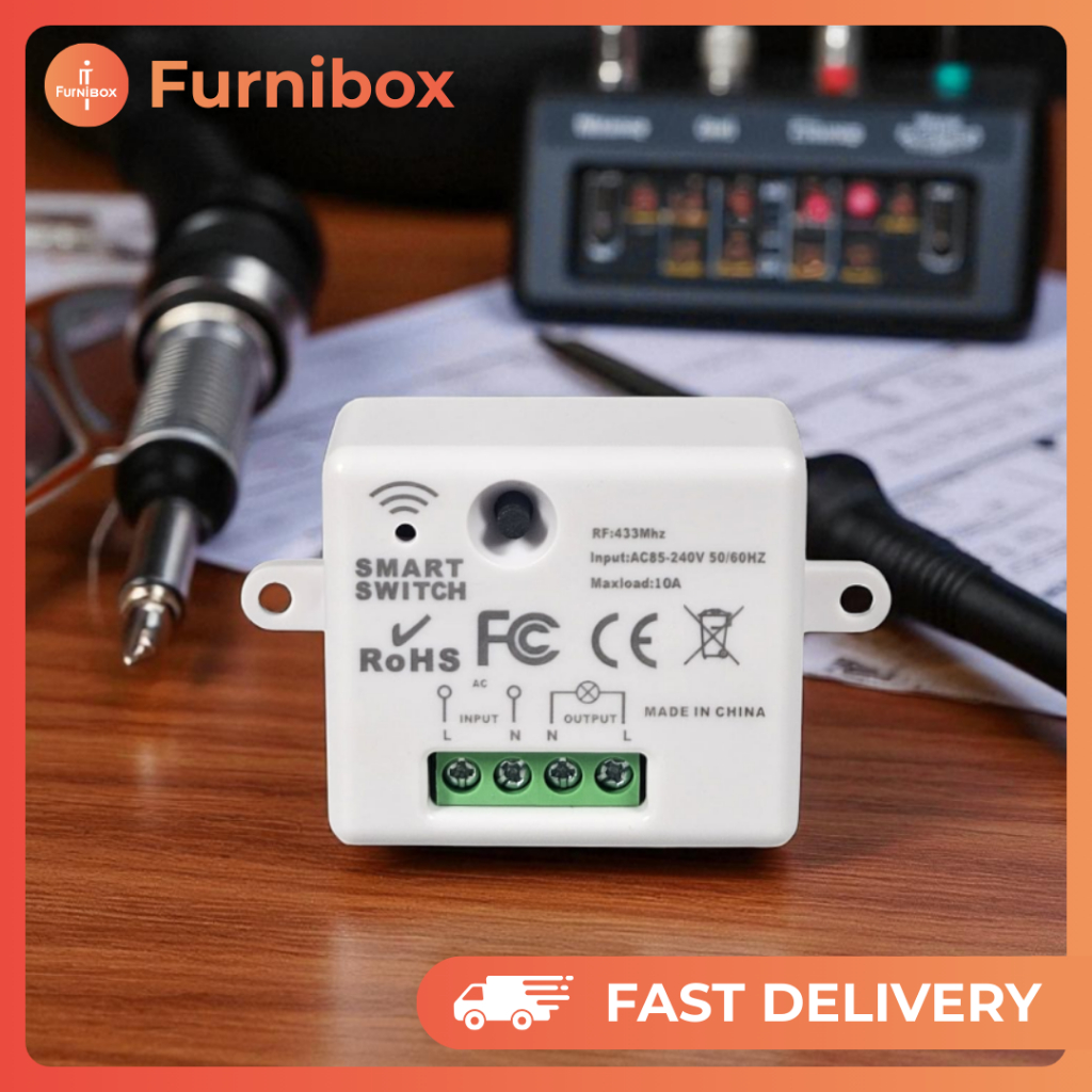 Receiver Saklar Lampu Wireless 433MHz 10A 240V