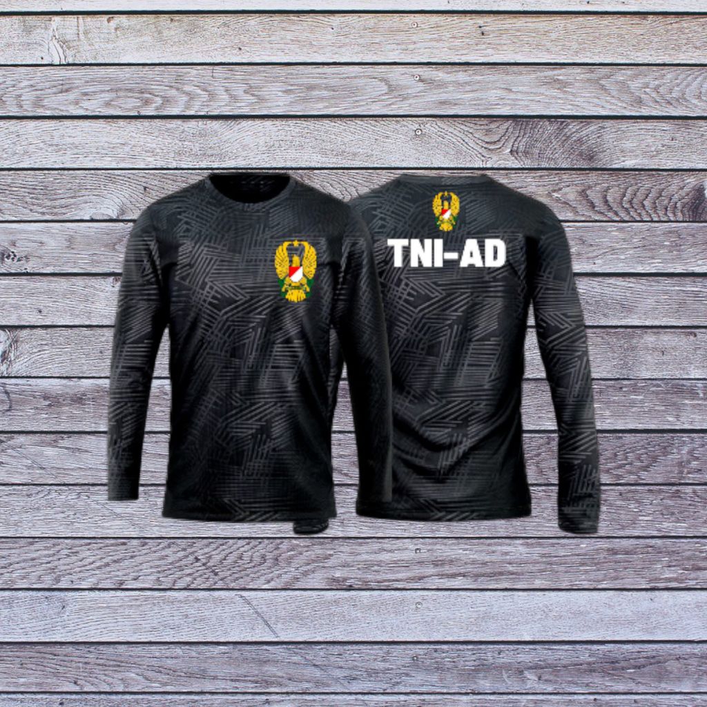 Kaos Jersey bahan embose dengan lengan panjang Tni-Ad
