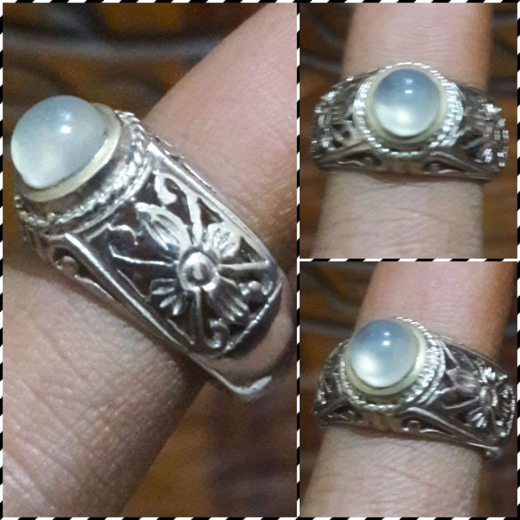 cincin batu permata Aquamarine