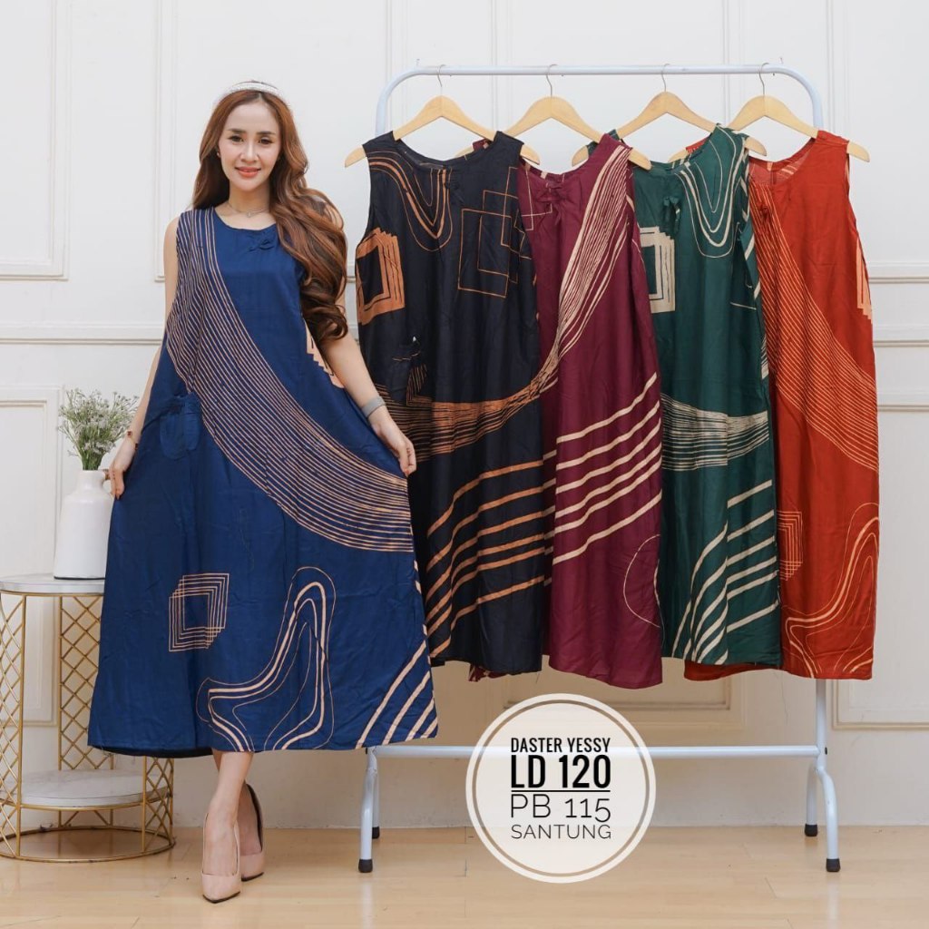 DASTER YUKENSI JUMBO SANTUNG SAKU DEPAN TANPA LENGAN BAJU TIDUR DINAS MALAM