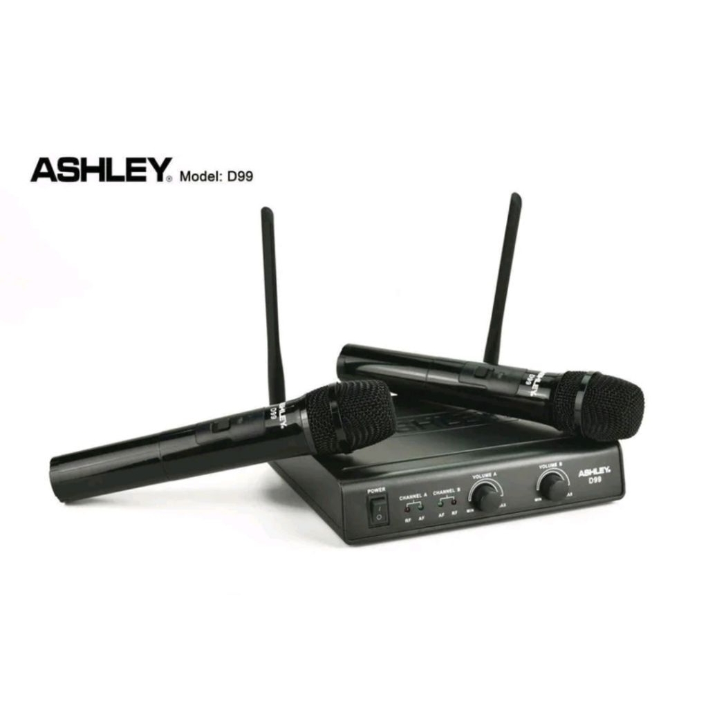 Microphone Wireless Double Ashley D99 | Mic Tanpa Kabel Karaoke & MC | Jernih & Stabil