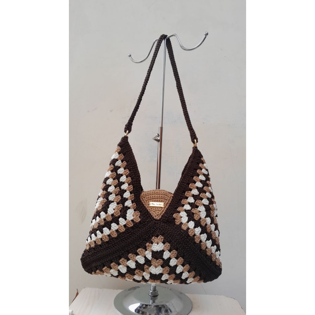 Tote Bag Granny square - tote bag rajut handmade- tas rajut handmade