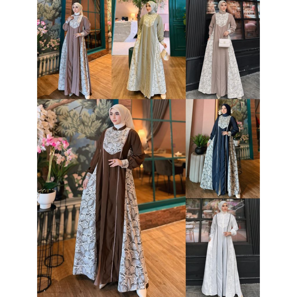 VARA DRESS ORI BY SYAFEERA SYARI BAHAN EMERRAL LUX MIX BRUKAT LD 110 BUSUI FRIENDLY