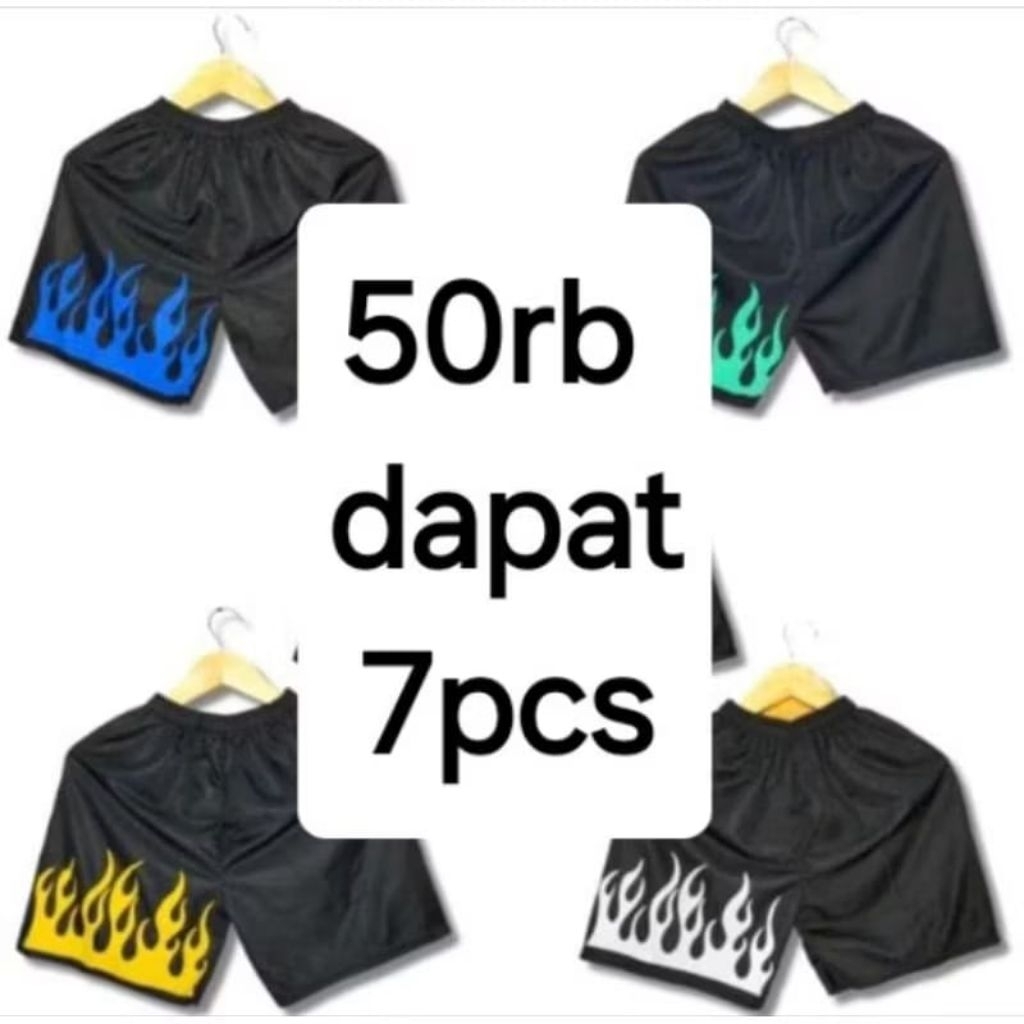 Celana kolor motif api 7pcs