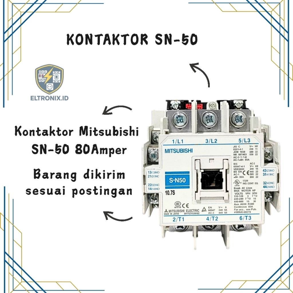 Kontaktor SN-50 80Amper 220v kontaktor Mitsubishi sn-50 80amper 220v
