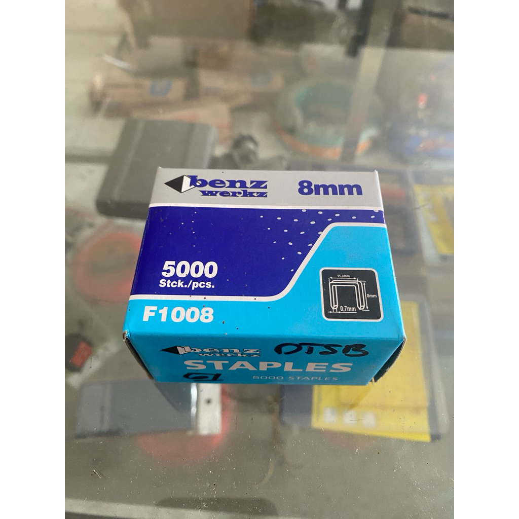 Isi staples tembak angin F1008 8mm benz werkz 5000 pcs isi stapler 1008F