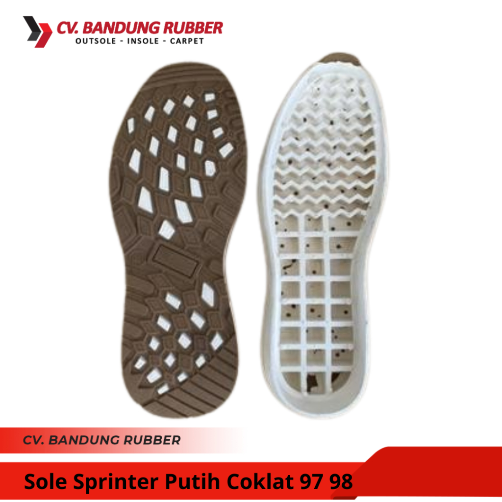 NEW PORODUK OUTSOLE SEPATU SNEAKERS PRIA SPRINTER PUTIH COKLAT 97 98 SOL SEPATU RUNNING SOL SEPATU