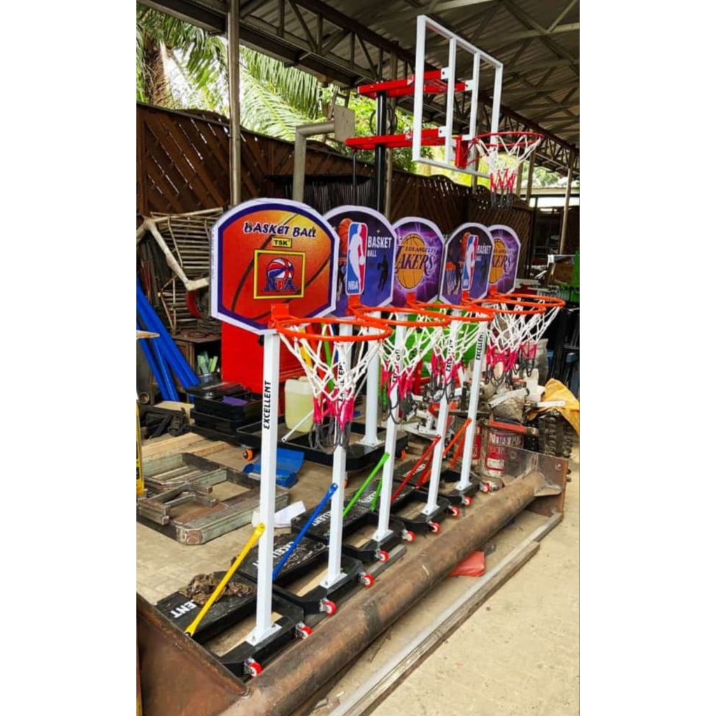 Papan ring basket BP75 / Tiang Basket Tapak Cor Untuk Anak -anak / Tiang Papan Basket Indoor