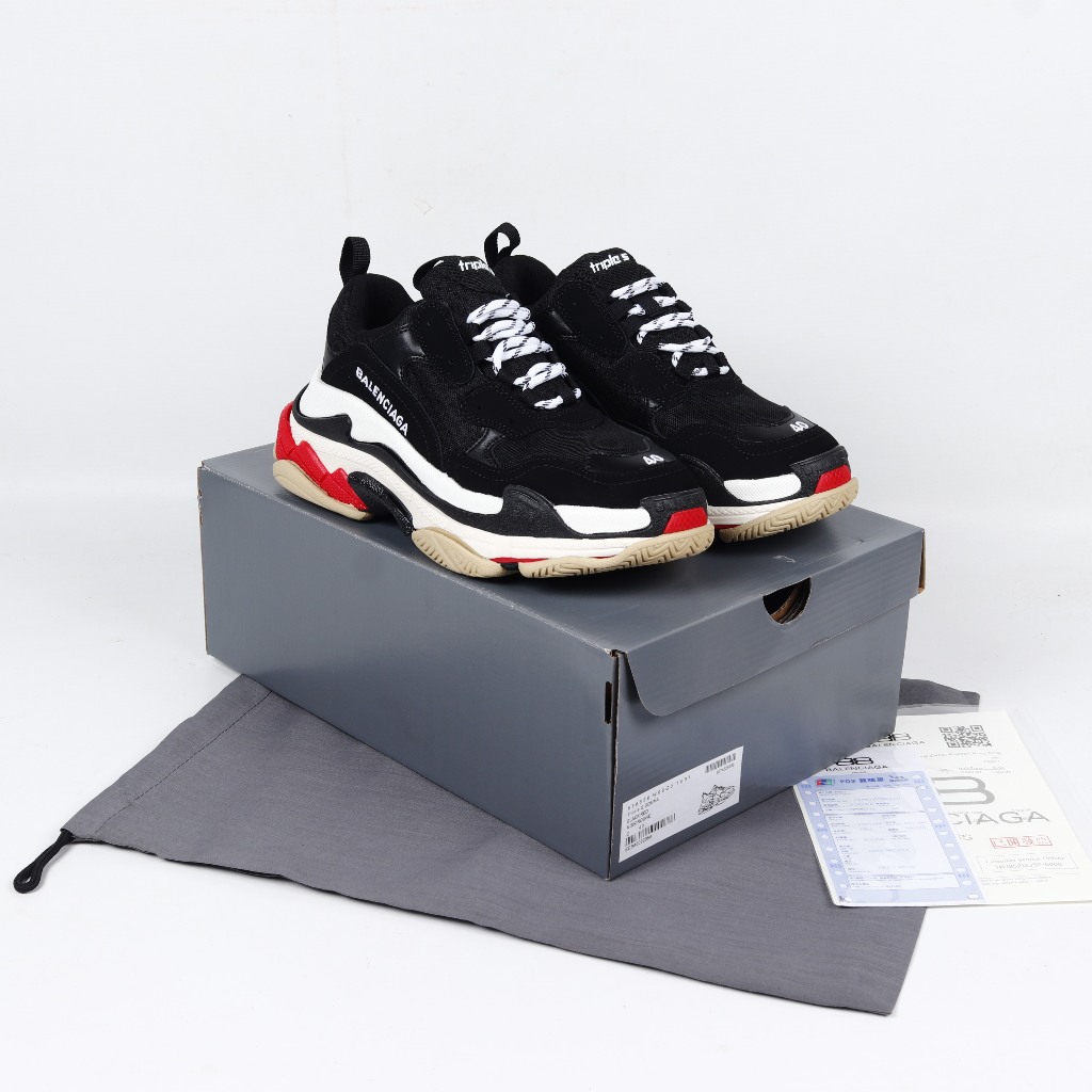 Balenciaga Triple S Black White Red