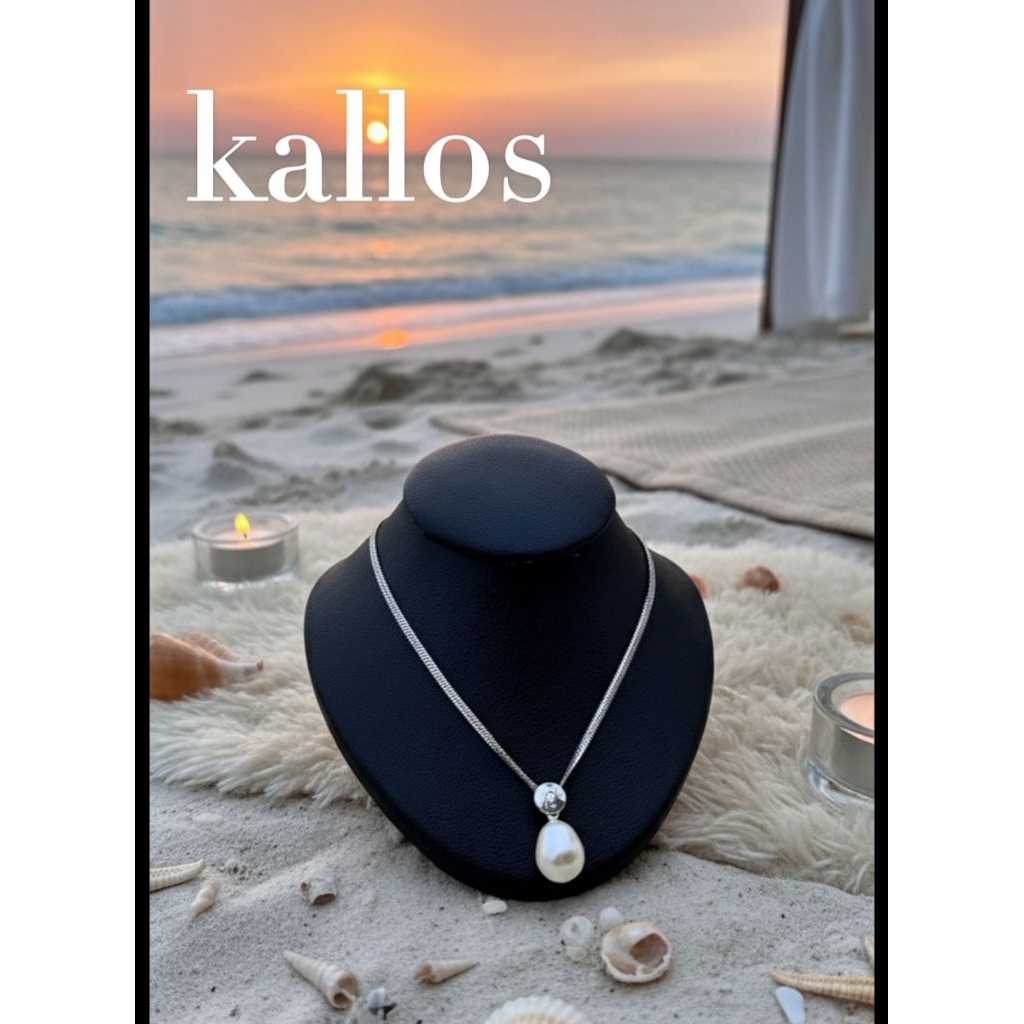 Liontin Mutiara Air Tawar Berlian dan Emas