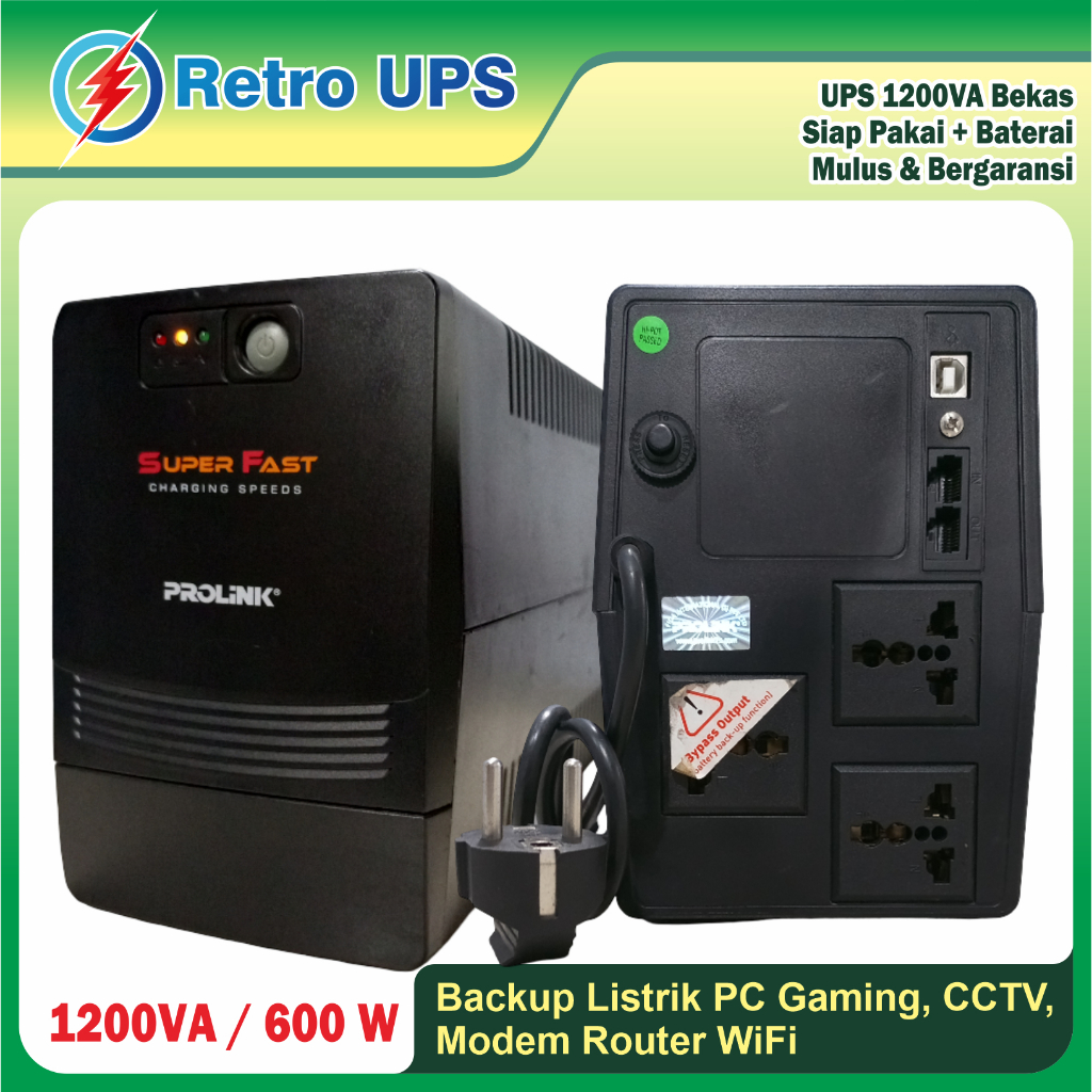 UPS 1200VA Bekas Siap Pakai + Baterai | Kondisi Mulus & Bergaransi | Backup Listrik PC Gaming, CCTV,
