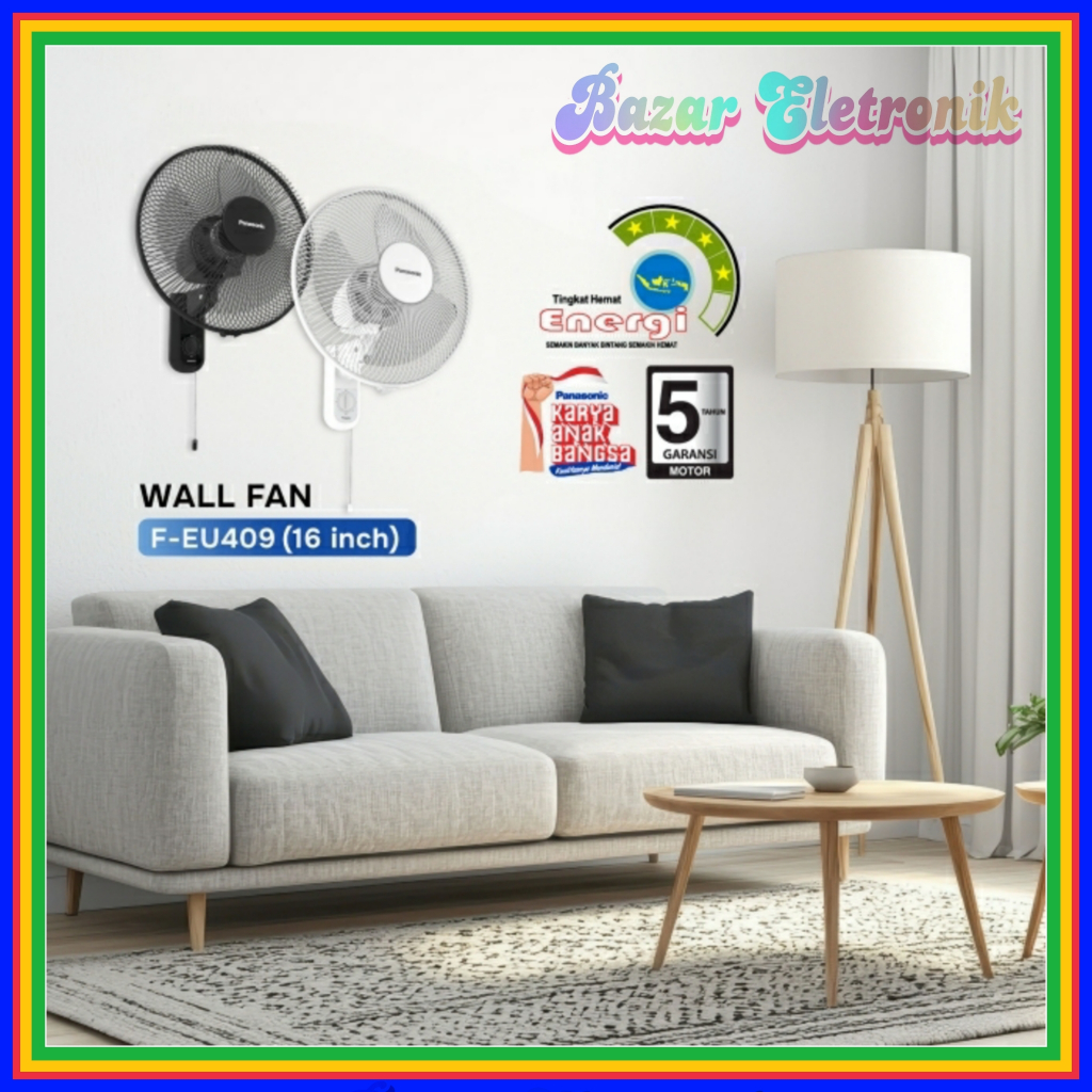 WALL FAN PANASONIC 409 / KIPAS ANGIN TEMBOK PANASONIC 16INCH / KIPAS ANGIN DINDING PANASONIC F EU409