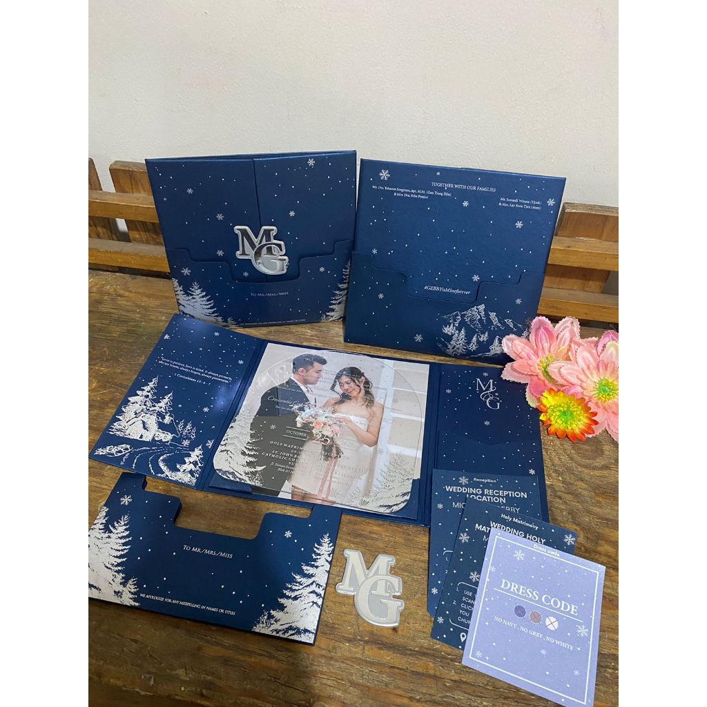 undangan akrilik tebal 2mm / acrylic invitation / undangan akrilik cover trifold / cover custom / cu