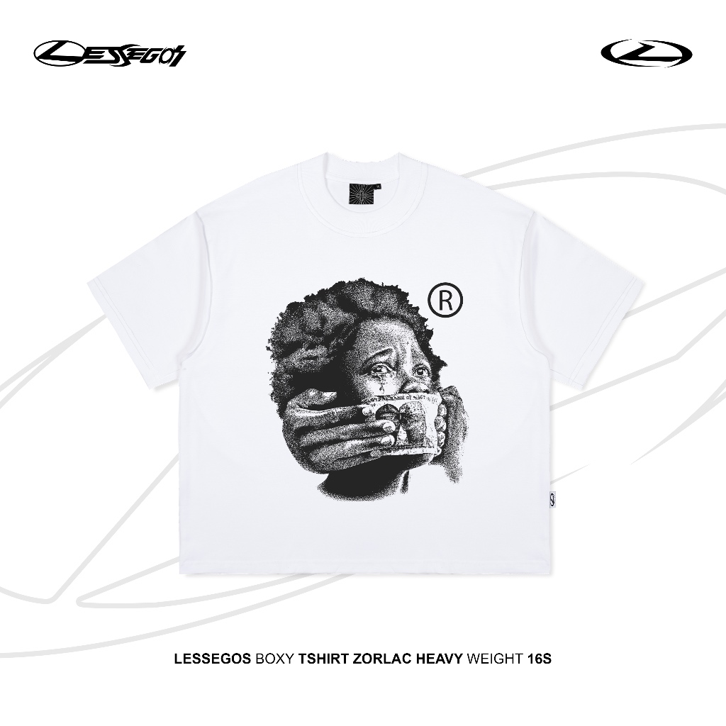 Lessegos Boxy Tshirt Zorlac Heavyweight 16s Putih