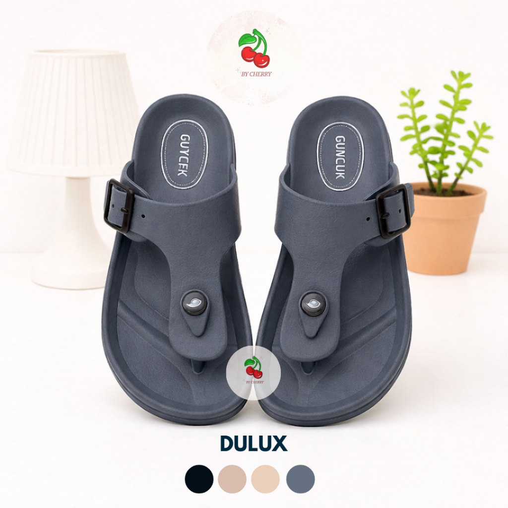 BYCHERRY - (Size 24-35) VARO Dulux 213 Sandal Anak Karet Jepit Sandal Wanita Sandal Pria Polos