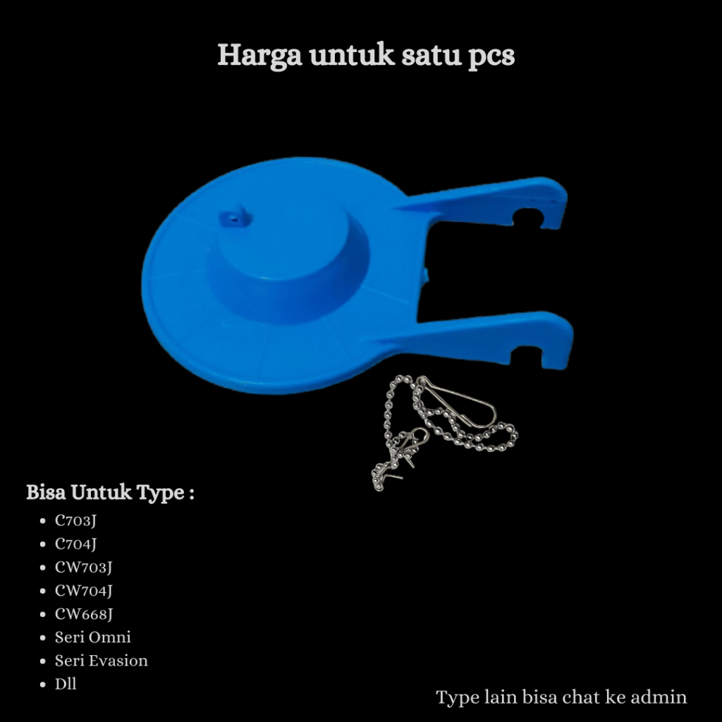 Karet Plug Fitting Air / Katup Flush Closet Duduk, model pendek // Flush / Tombol, Engkol / Siram / 