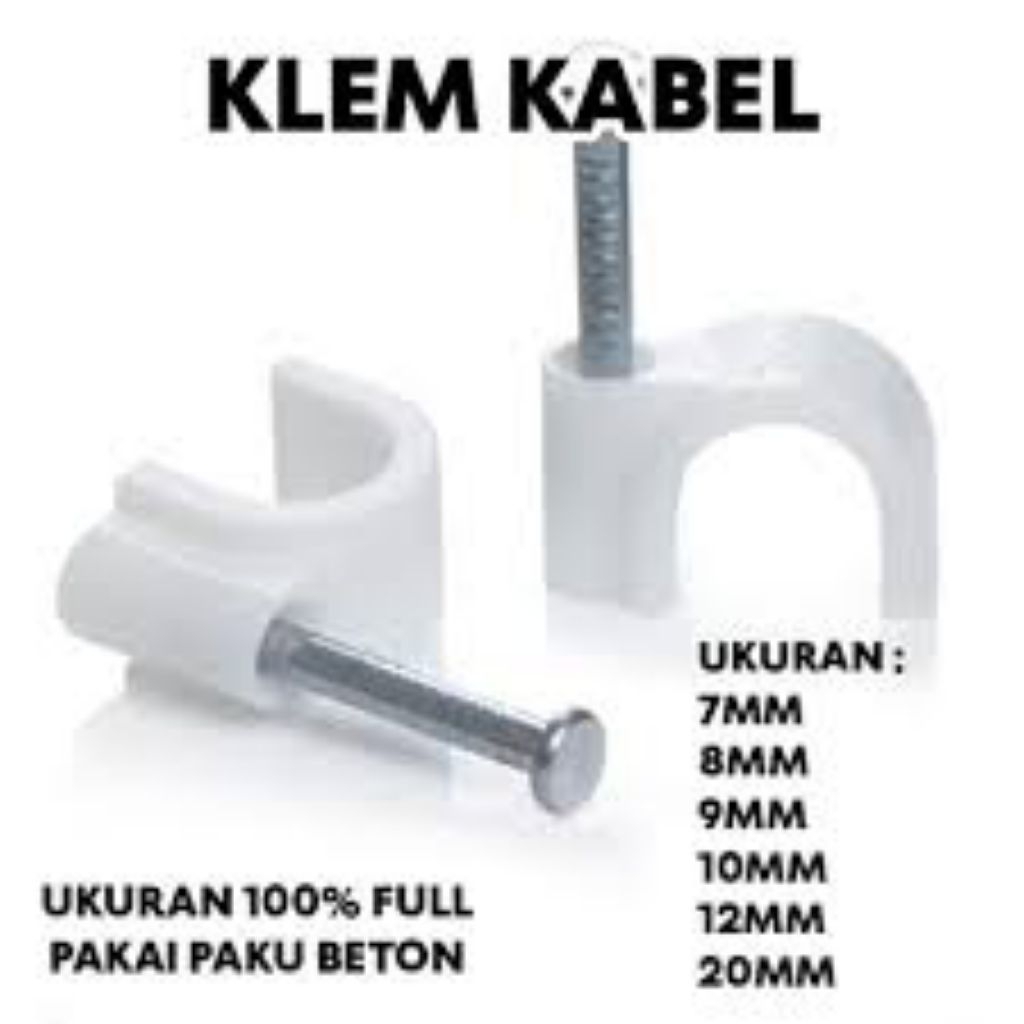 TERMURAH KLEM KABEL PROMO PENGAIT KABEL DINDING (1PCS) SATUAN KLEM KABEL
