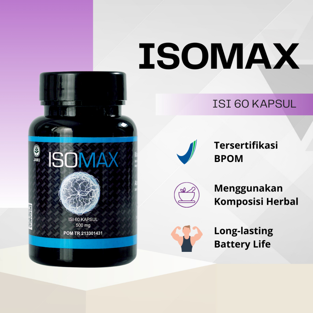 Isomax Suplemen Penambah Massa Pembentuk Otot | Kapsul Penambah Stamina Tubuh Pria dan Wanita