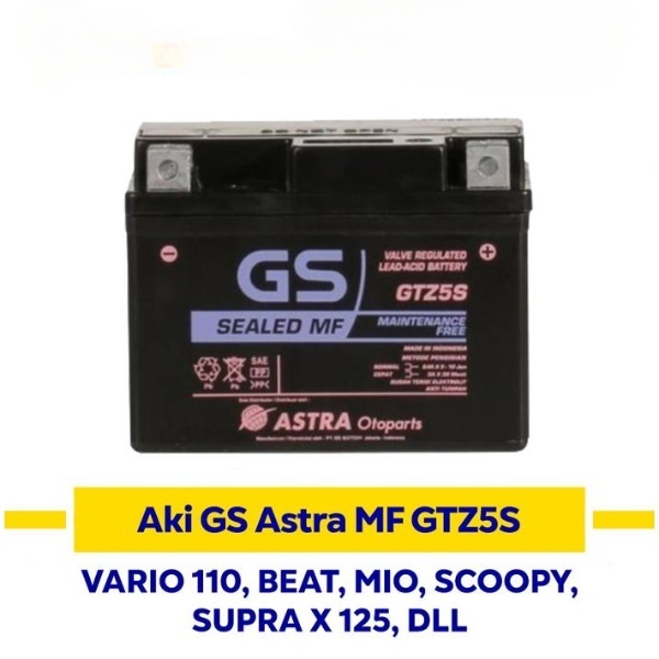 Aspira - Aki Motor Gs Astra Mf Gtz-5S Beat, Vario, Scoopy, Mio, Spacy, Revo,Dll