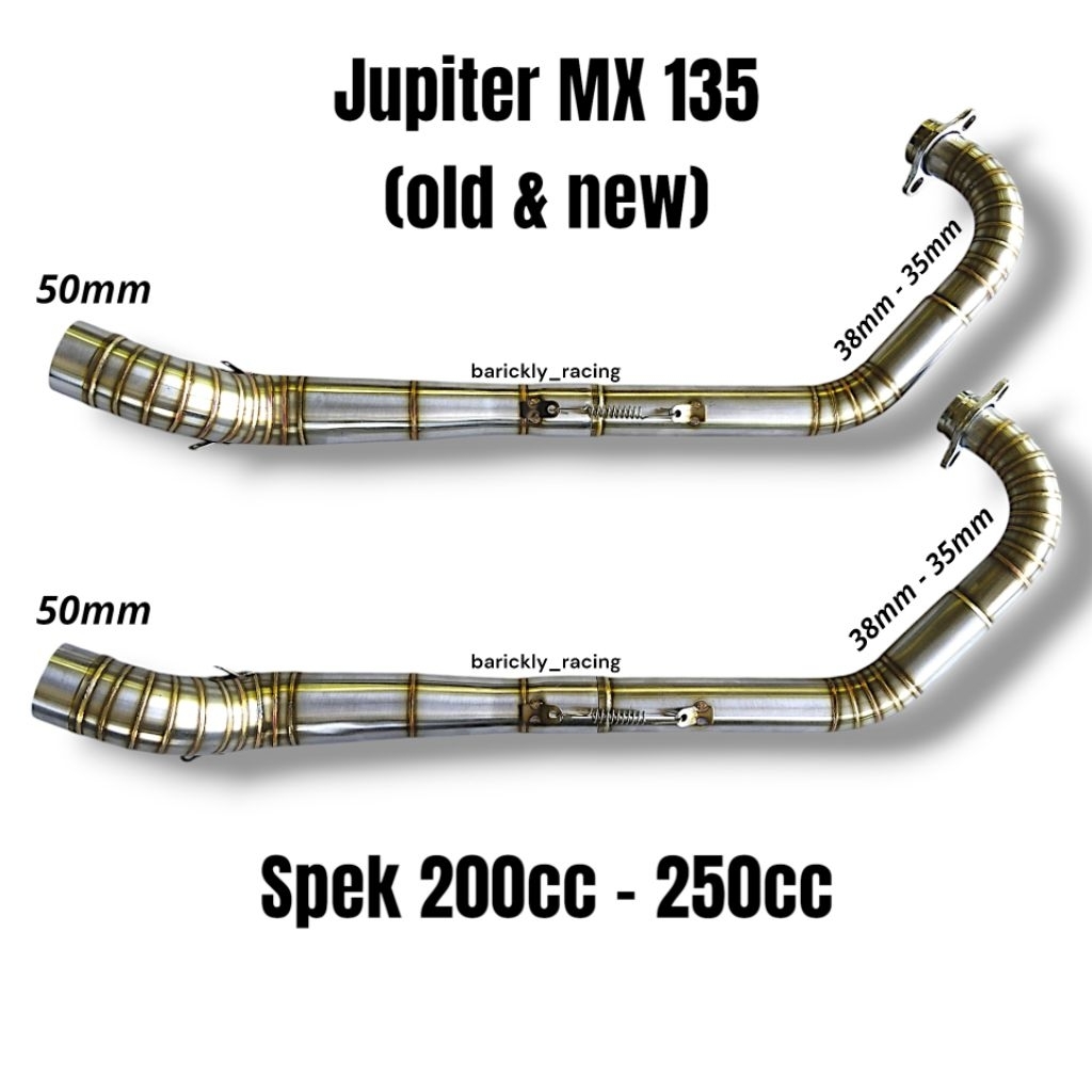 Header Leheran Pipa Leher Knalpot Racing Jupiter MX 135 Old New Bore Up 150cc 180cc 200cc 225cc 250