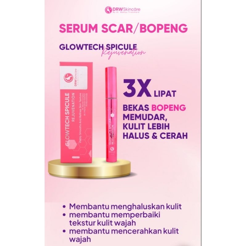 DRW skincare Glowtech Spicule Rejuvenation Serum Scar Bopeng Flek Hitam Bekas Jerawat Pori Besar BPO
