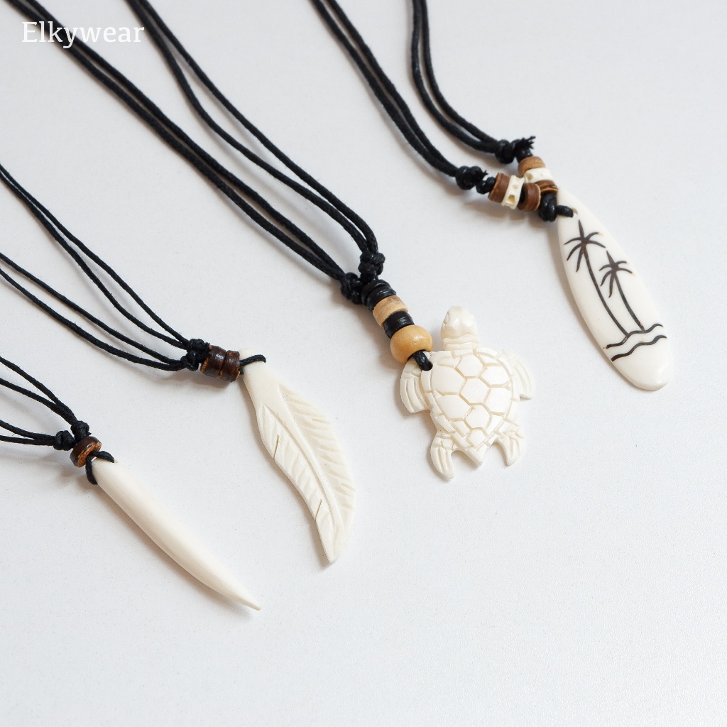 Kalung Pantai Ethnic Handmade | Kalung Pria Aesthetic | Original Natural Bone Necklace