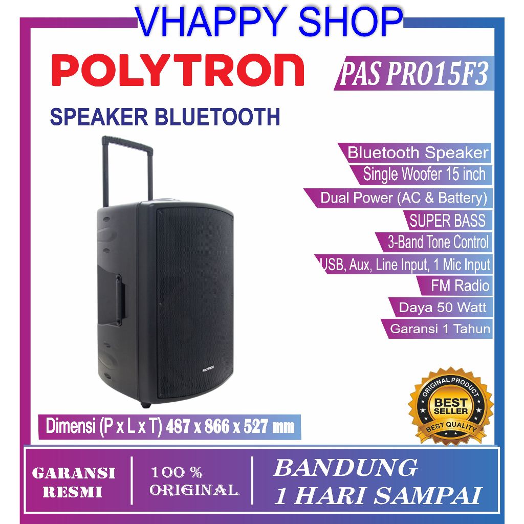 POLYTRON PROFESSIONAL SPEAKER - PASPRO 15F3  Bluetooth Active/ PAS PRO10F6  Speaker Polytron PAS-PRO