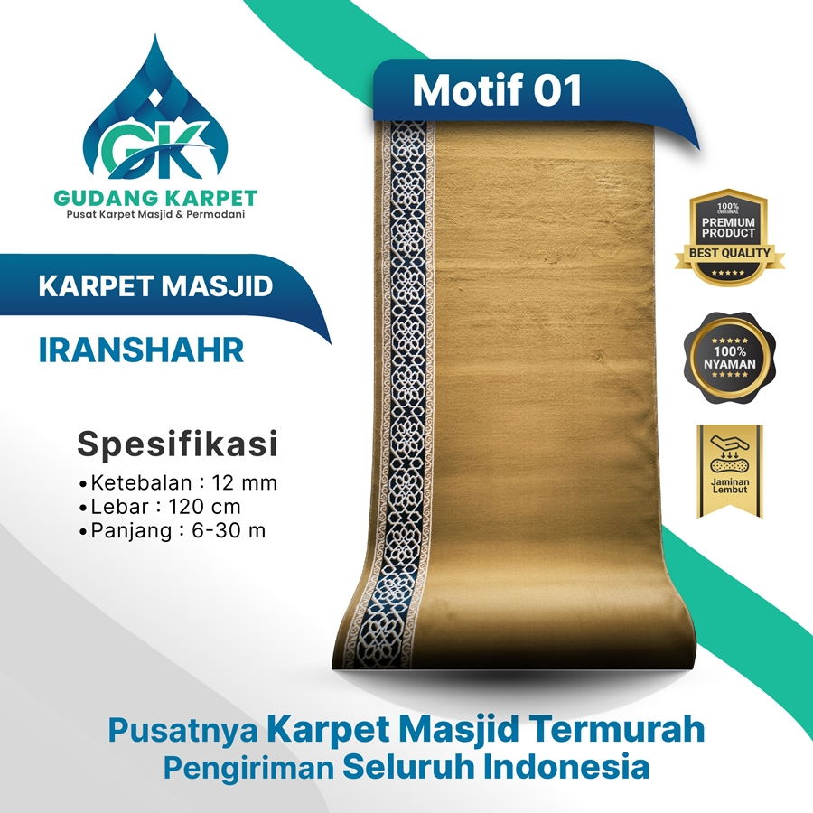 KARPET MASJID IRANSHAHR Ketebalan 12 mm KARPET MASJID METERAN/ROLL
