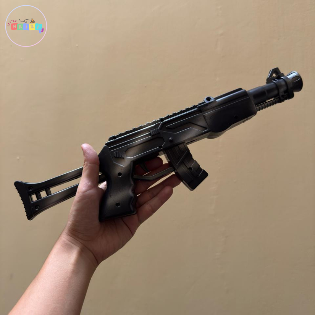 Mainan Pistol Besar 40cm Peluru Hitam Plastik Kaca