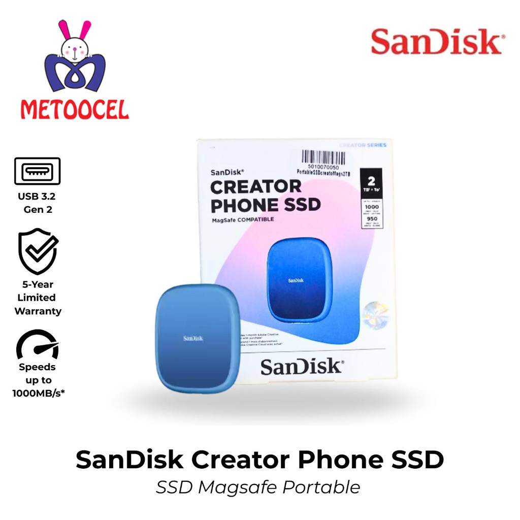 SanDisk Creator Phone SSD 2TB Portable SSD Magsafe E62C 2 TB
