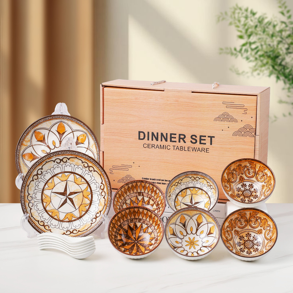 WweiShop  Mangkok Set Hampers Japanese Bowl Set Piring Mangkok Keramik / Hampers Natal Mangkok Keram