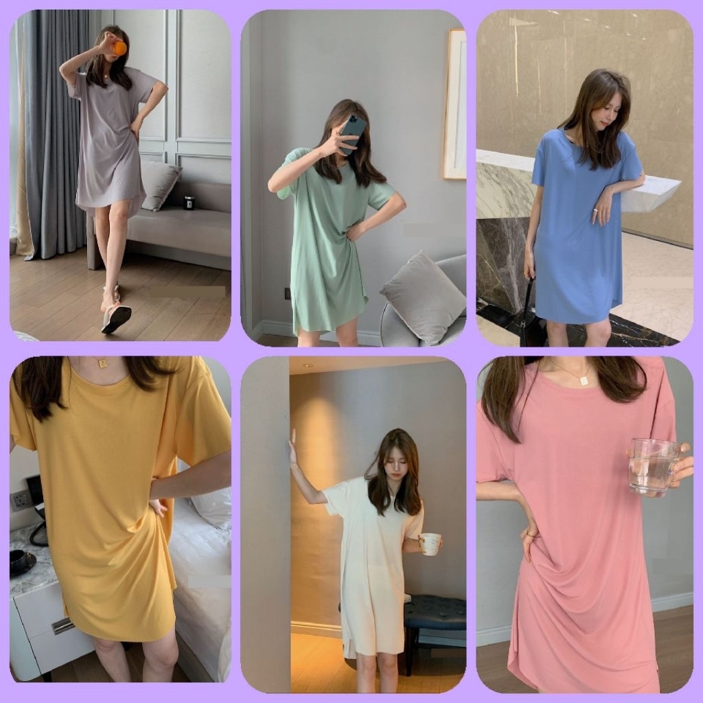 GN  Daster model kaos daster polos cuting daster korea baju harian wanita daster longgar