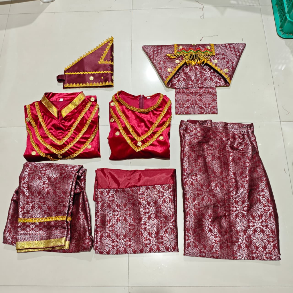Setelan Baju Bludru Songket Adat Minang Dewasa / Kostum Dewasa Adat Padang Minang