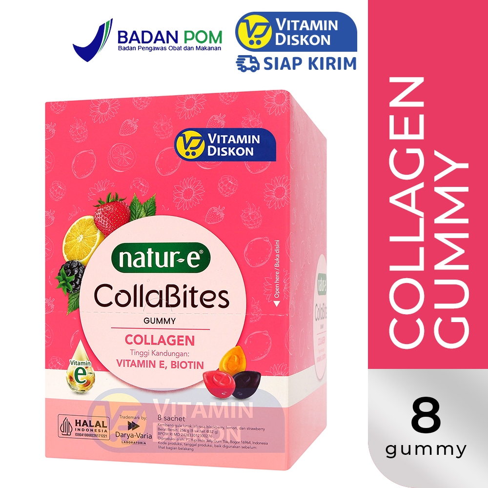 Natur-E CollaBites Pouch Gummy Collagen with Vitamin E & Biotin 1 pouch | Gummies, Kolagen, Biotin, 