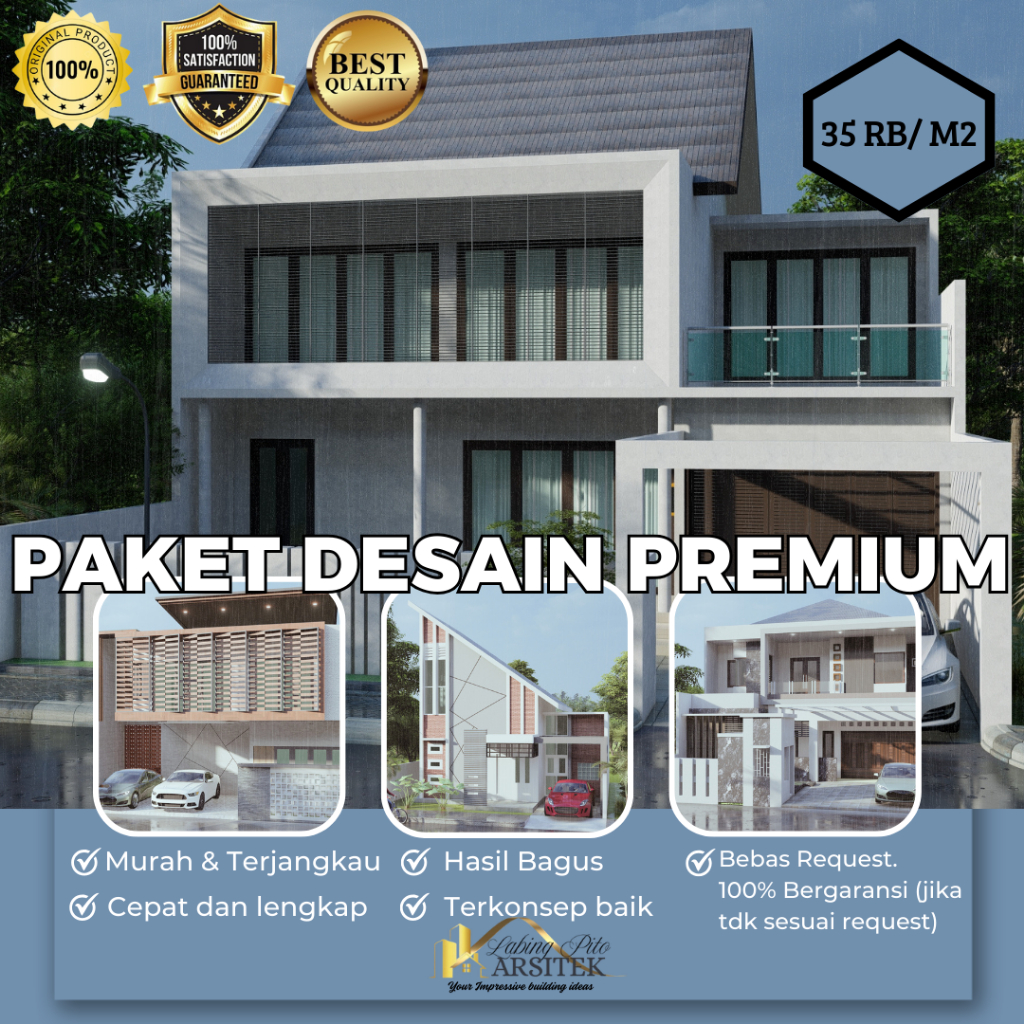 Jasa Desain Rumah Premium Lengkap Gambar Kerja dan Rab